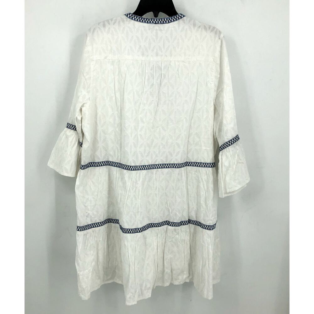 TOMMY BAHAMA Cotton Clip Embroidered Tier Coverup Dress XL White Jacquard NWT - Picture 6 of 10